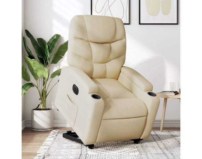 Sonata H Електрически изправящ реклайнер стол, кремав, текстил