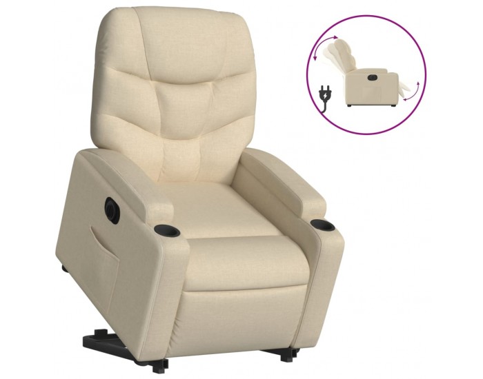 Sonata H Електрически изправящ реклайнер стол, кремав, текстил