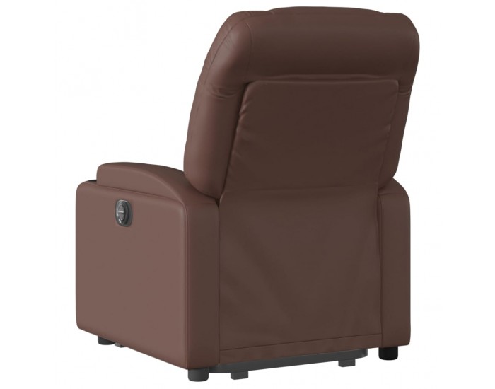 Sonata H Електрически изправящ масажен реклайнер стол, кафяв, еко кожа