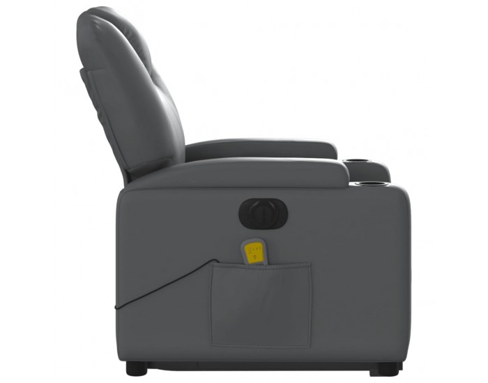 Sonata H Електрически изправящ масажен реклайнер стол, сив, еко кожа