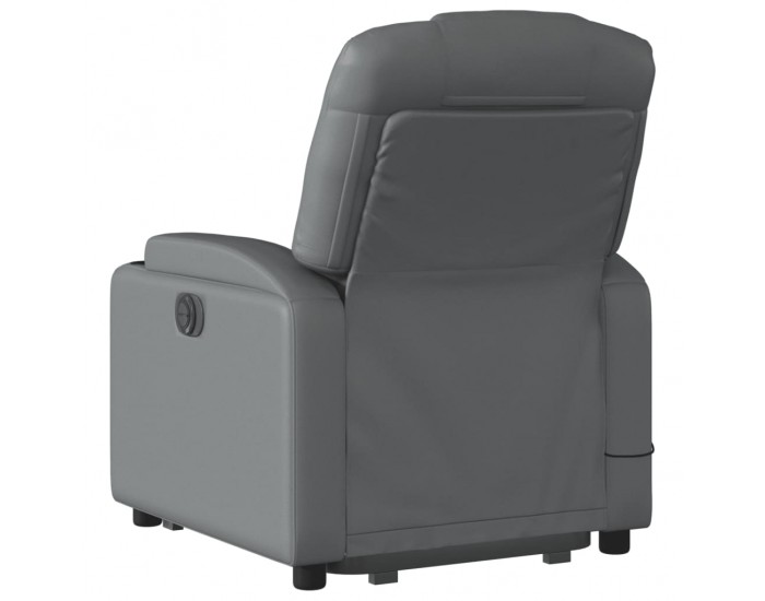 Sonata H Електрически изправящ масажен реклайнер стол, сив, еко кожа