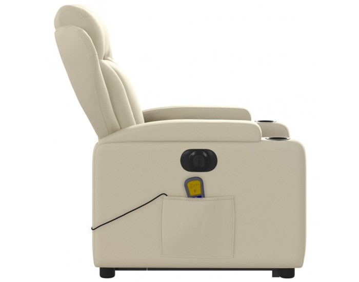 Sonata H Електрически изправящ масажен реклайнер стол, кремав, еко кожа