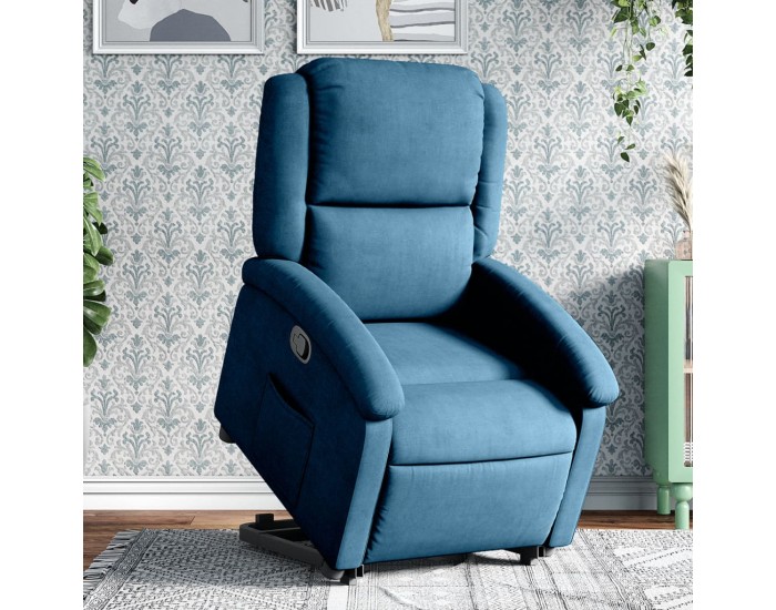 Sonata H Изправящ реклайнер стол, син, кадифе