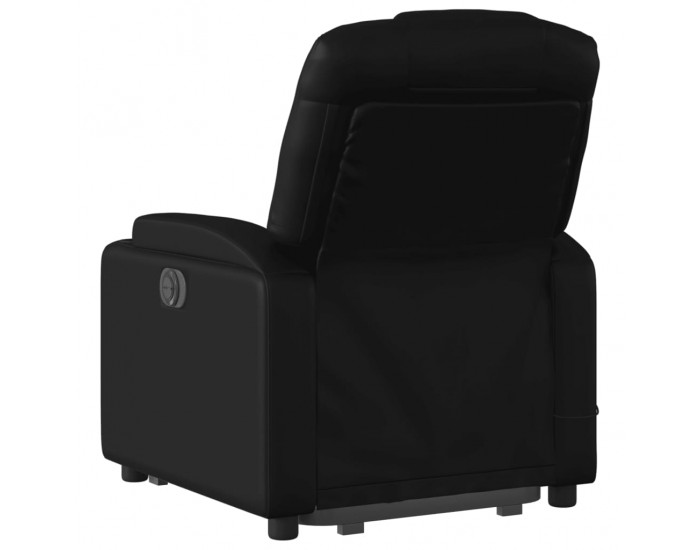 Sonata H Изправящ масажен реклайнер стол, черен, изкуствена кожа