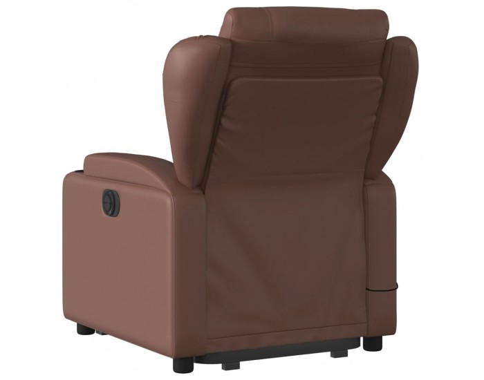 Sonata H Изправящ масажен реклайнер стол, кафяв, изкуствена кожа