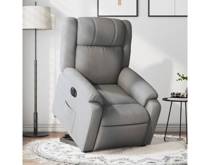 Sonata H Електрически изправящ реклайнер стол, светлосив, текстил