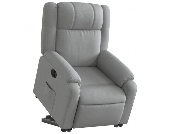 Sonata H Електрически изправящ реклайнер стол, светлосив, текстил