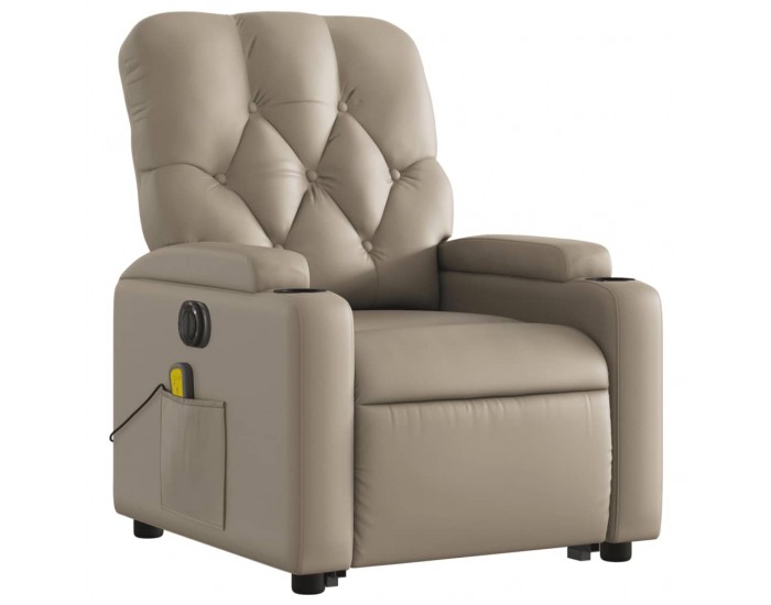Sonata H Електрически изправящ масажен реклайнер, капучино, еко кожа