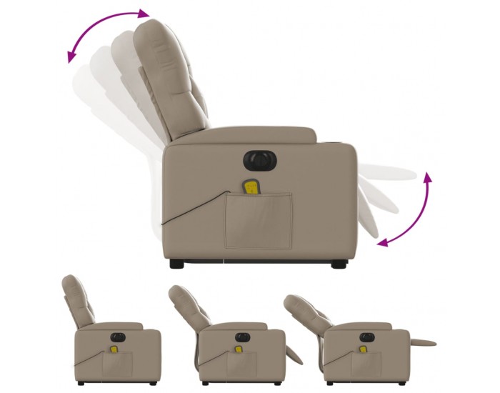 Sonata H Електрически изправящ масажен реклайнер, капучино, еко кожа