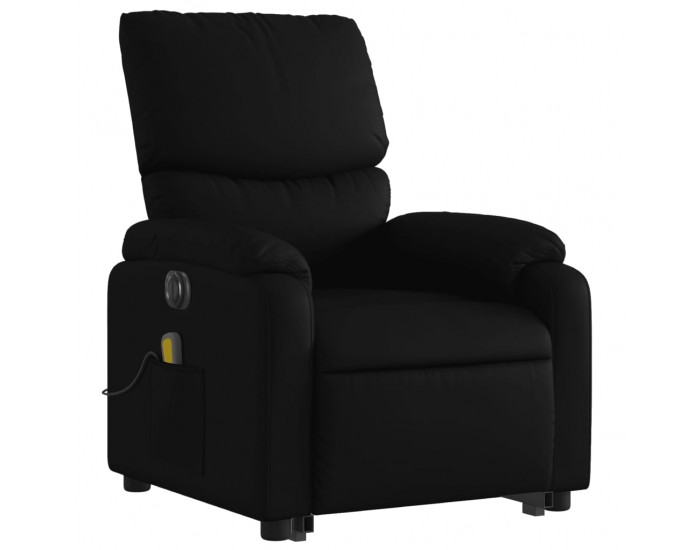 Sonata H Електрически изправящ масажен реклайнер стол, черен, еко кожа