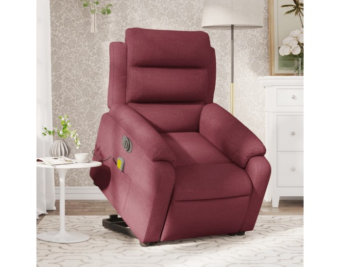 Sonata H Електрически изправящ масажен реклайнер виненочервен текстил