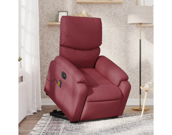 Sonata H Електрически изправящ масажен реклайнер виненочервен текстил