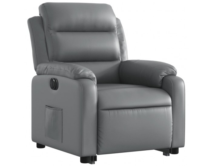 Sonata H Електрически изправящ реклайнер стол, сив, изкуствена кожа