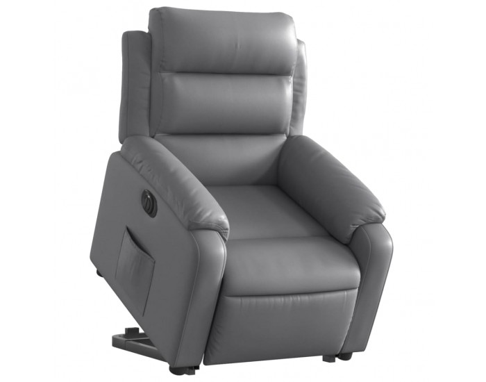 Sonata H Електрически изправящ реклайнер стол, сив, изкуствена кожа