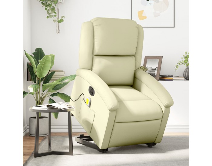 Sonata H Електрически изправящ масажен реклайнер стол, кремав