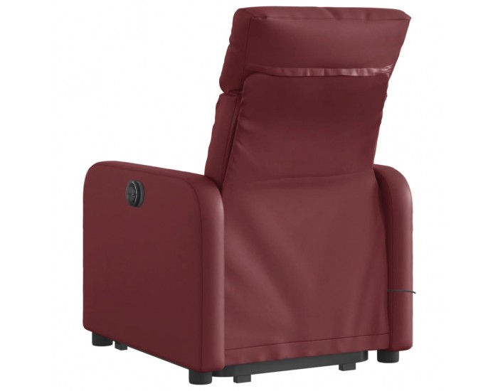 Sonata H Електрически изправящ масажен реклайнер, виненочервен, еко кожа