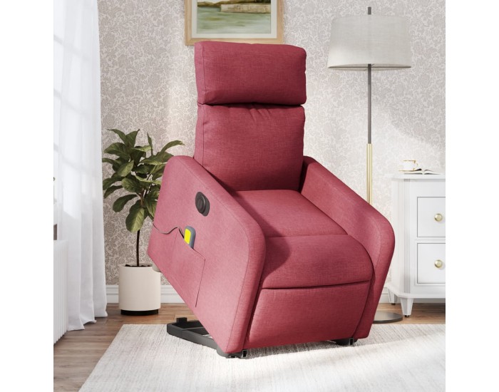 Sonata H Електрически изправящ масажен реклайнер виненочервен текстил