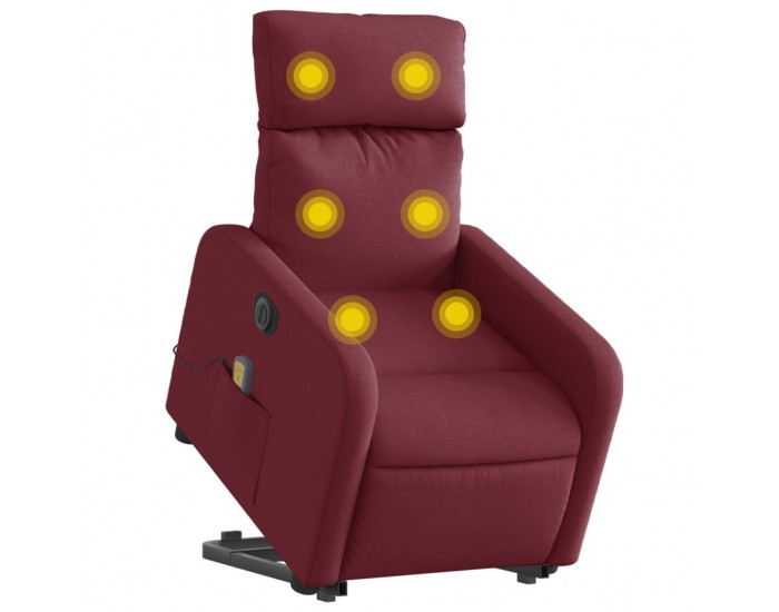 Sonata H Електрически изправящ масажен реклайнер виненочервен текстил