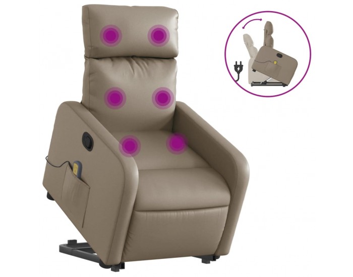 Sonata H Изправящ масажен наклоняем стол, капучино, изкуствена кожа