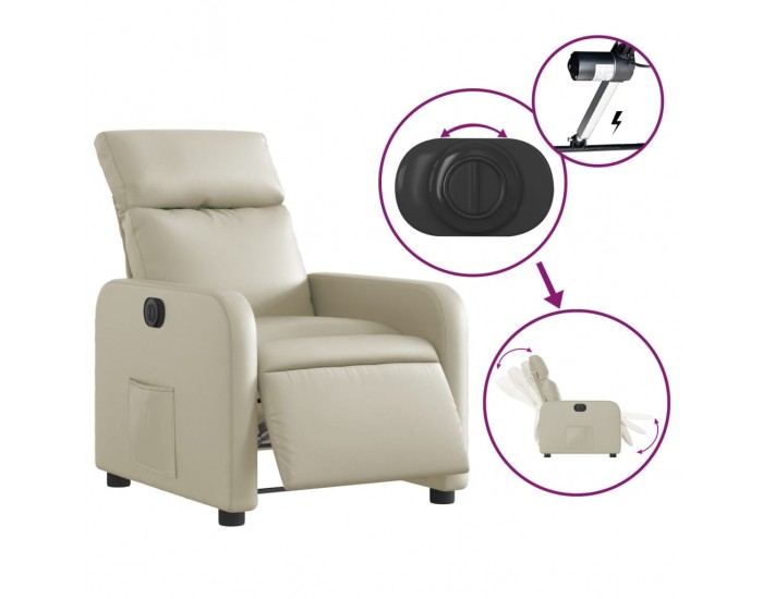 Sonata H Електрически наклоняем стол, кремав, изкуствена кожа