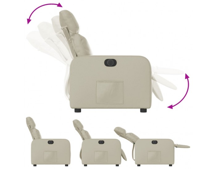 Sonata H Електрически наклоняем стол, кремав, изкуствена кожа