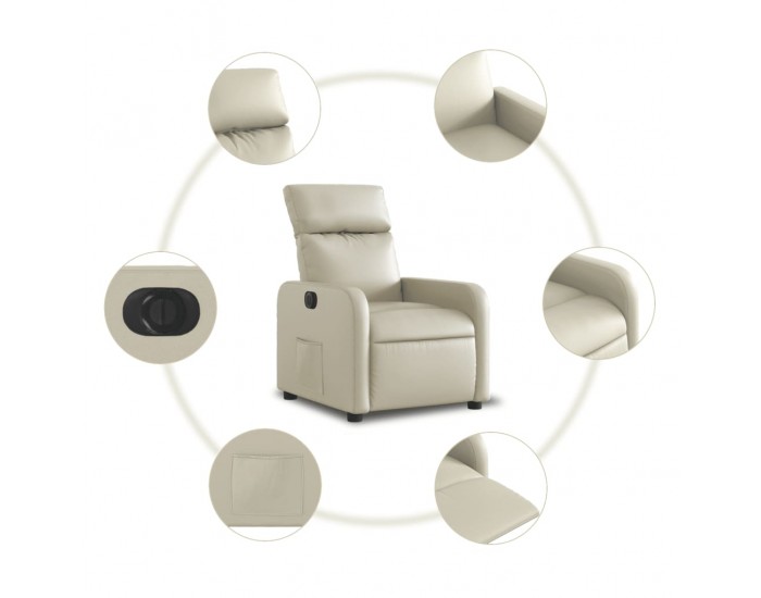 Sonata H Електрически наклоняем стол, кремав, изкуствена кожа