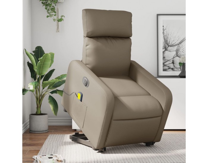 Sonata H Електрически изправящ масажен реклайнер, капучино, еко кожа