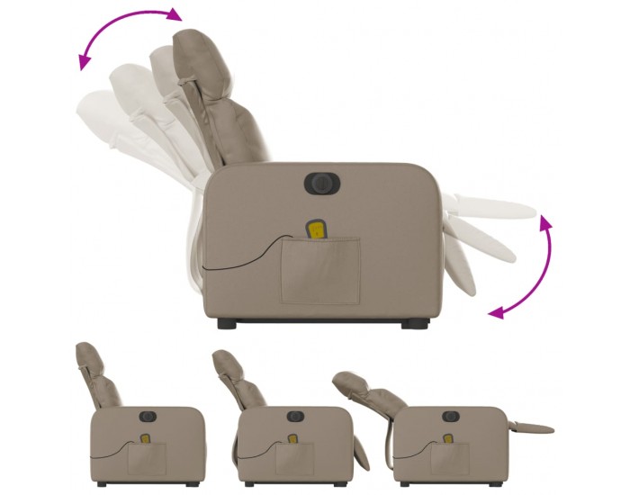 Sonata H Електрически изправящ масажен реклайнер, капучино, еко кожа