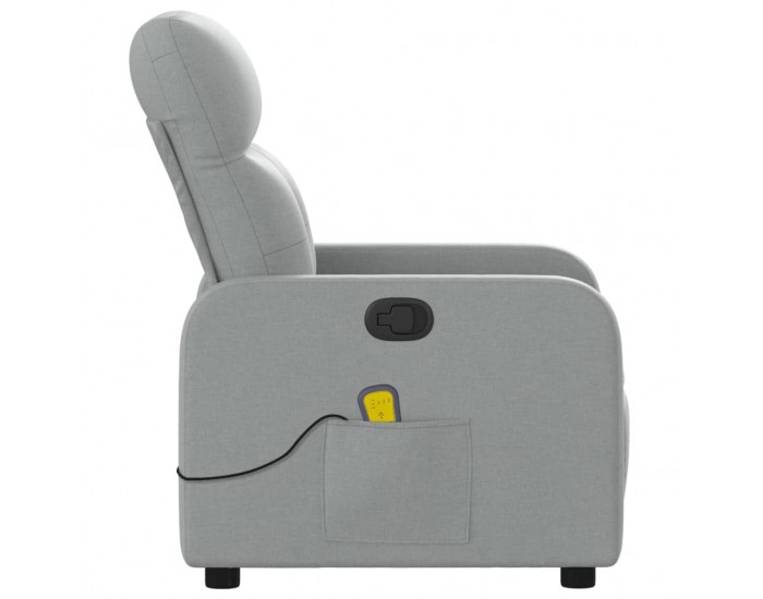 Sonata H Масажен реклайнер стол, светлосив, текстил