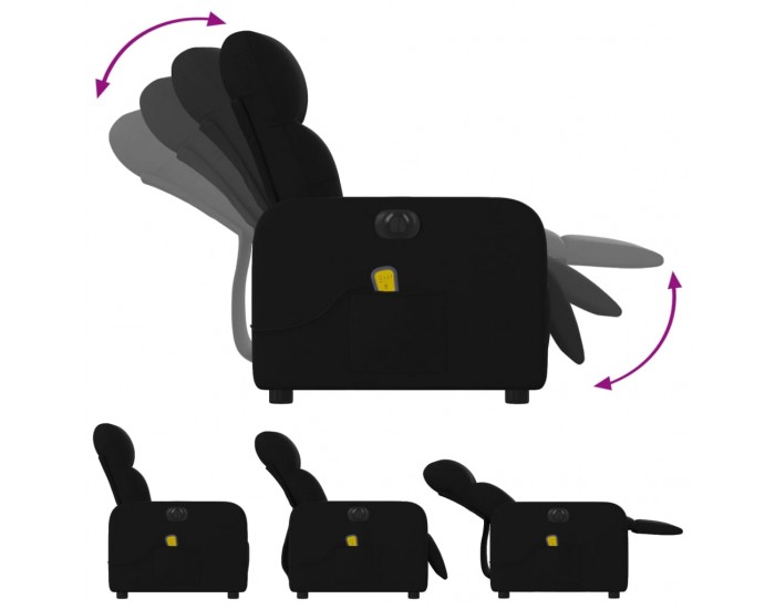 Sonata H Електрически масажен наклоняем стол, черен, текстил