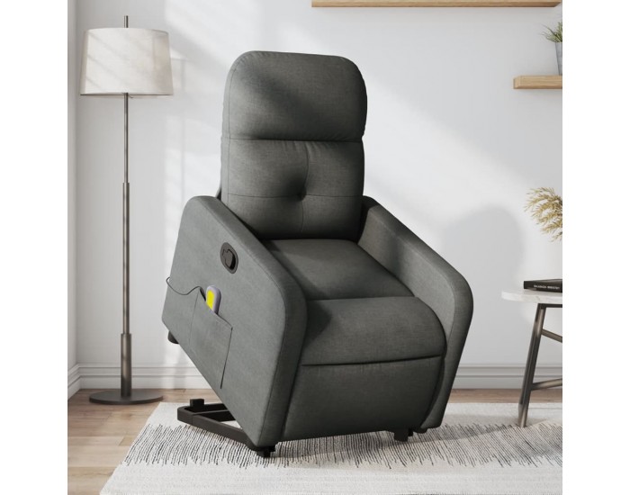 Sonata H Изправящ масажен реклайнер стол,тъмносив, текстил