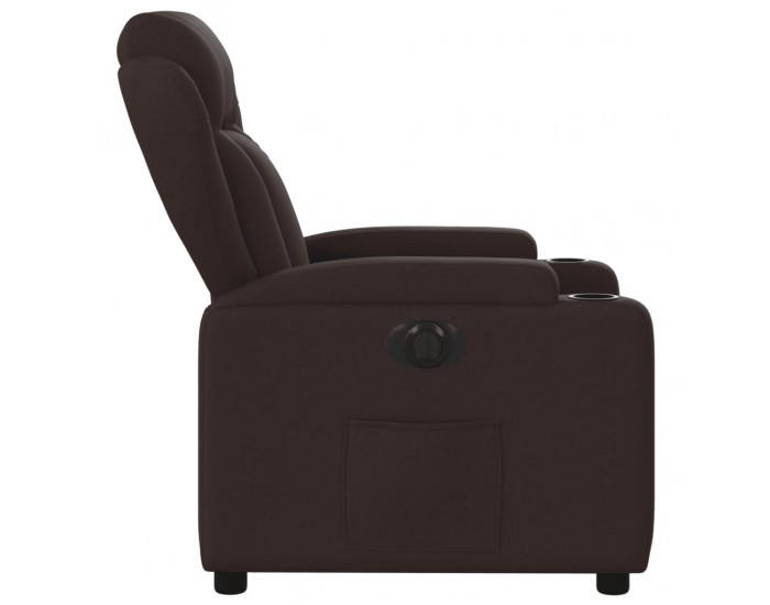 Sonata H Електрически реклайнер стол, тъмнокафяв, текстил