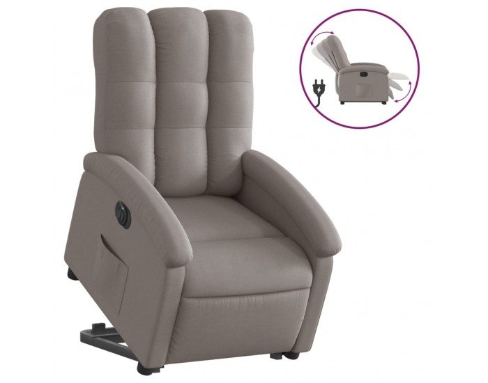 Sonata H Електрически изправящ реклайнер стол, таупе, текстил