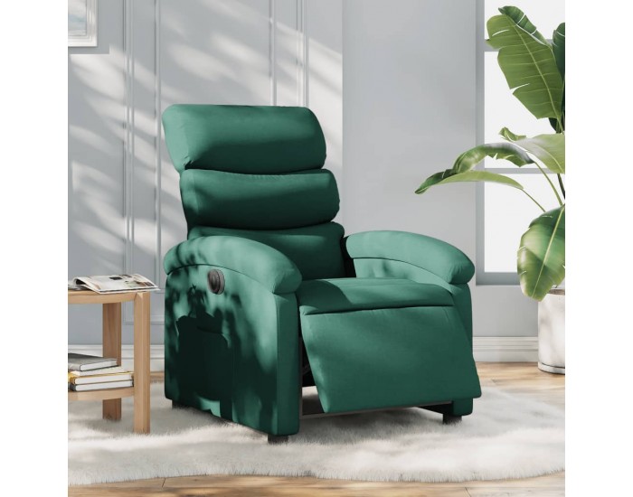 Sonata H Електрически реклайнер стол, тъмнозелен, текстил