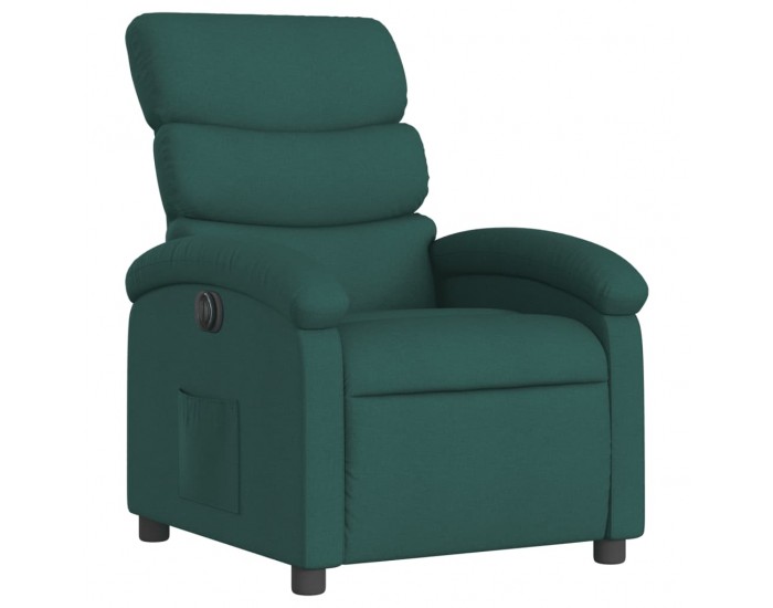 Sonata H Електрически реклайнер стол, тъмнозелен, текстил