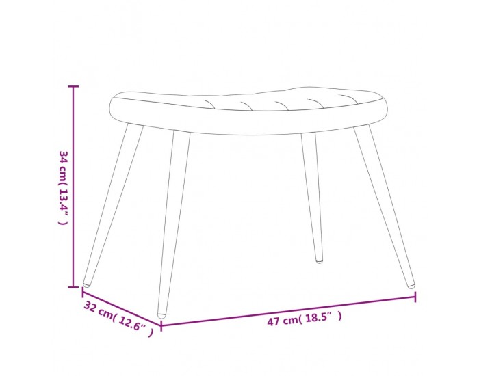 Sonata H Релаксиращ стол с табуретка, тъмносив, кадифе