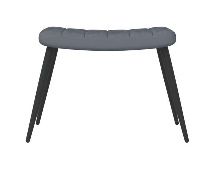 Sonata H Релаксиращ стол с табуретка, тъмносив, кадифе