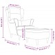 Sonata H Фотьойл Wingback с табуретка, син, кадифе