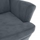 Sonata H Фотьойл Wingback с табуретка, тъмносив, кадифе Sonata H Фотьойл Wingback с табуретка, тъмносив, кадифе