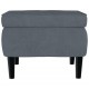 Sonata H Фотьойл Wingback с табуретка, тъмносив, кадифе Sonata H Фотьойл Wingback с табуретка, тъмносив, кадифе
