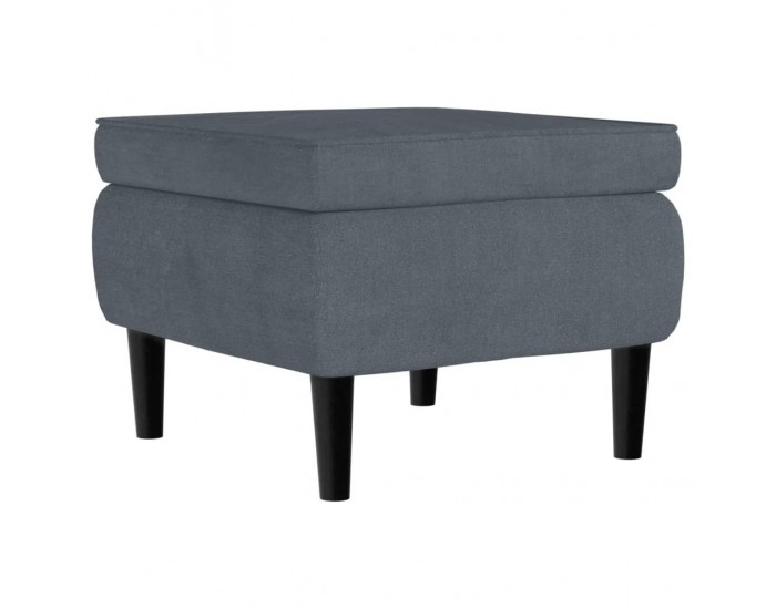Sonata H Фотьойл Wingback с табуретка, тъмносив, кадифе Sonata H Фотьойл Wingback с табуретка, тъмносив, кадифе