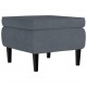 Sonata H Фотьойл Wingback с табуретка, тъмносив, кадифе Sonata H Фотьойл Wingback с табуретка, тъмносив, кадифе