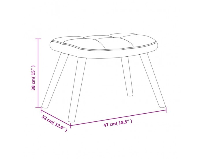 Sonata H Релакс стол с табуретка, тъмносив, кадифе