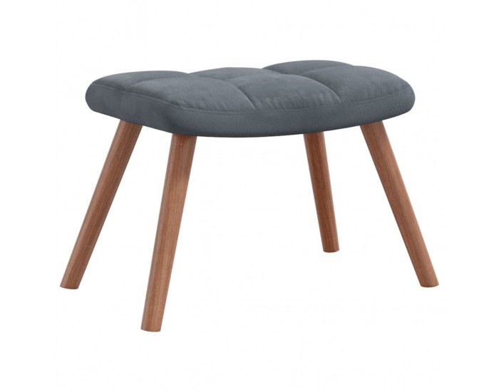 Sonata H Релакс стол с табуретка, тъмносив, кадифе