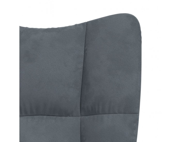 Sonata H Релакс стол с табуретка, тъмносив, кадифе