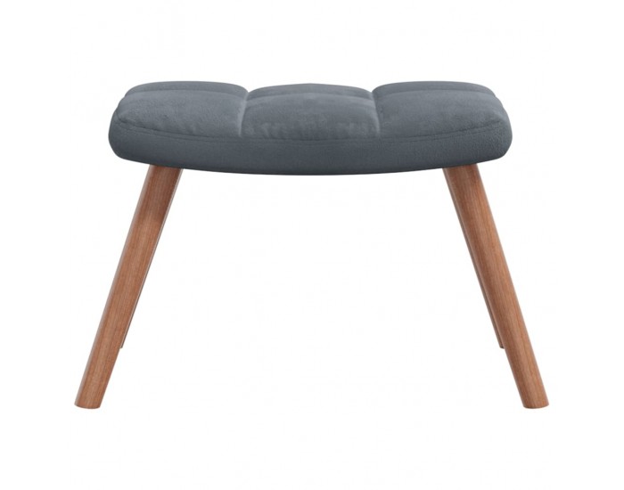 Sonata H Релакс стол с табуретка, тъмносив, кадифе