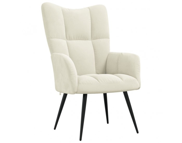 Sonata H Релаксиращ стол, кремавобял, кадифе