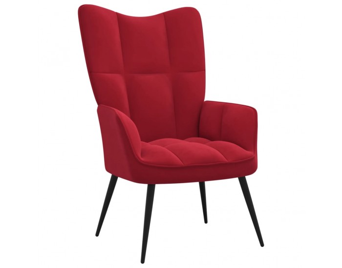 Sonata H Стол за релакс с табуретка, виненочервен, кадифе