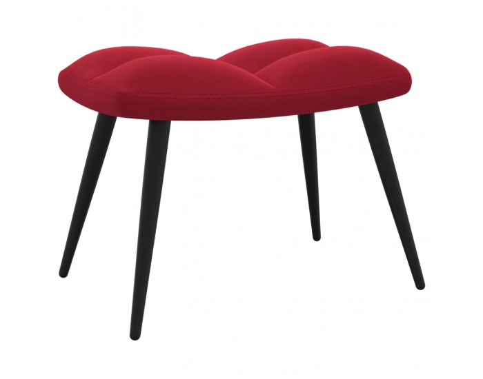 Sonata H Стол за релакс с табуретка, виненочервен, кадифе
