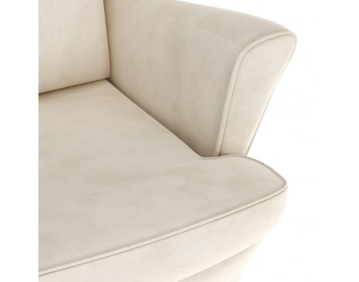 Sonata H Фотьойл, кремавобял, кадифе